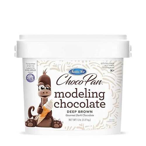 ?? ??? ??? ? ??? ??? ???, 5 ??? (2.27kg) Satin Ice ChocoPan Deep Brown Modeling Chocolate (5 Pounds) For Cake Decorating