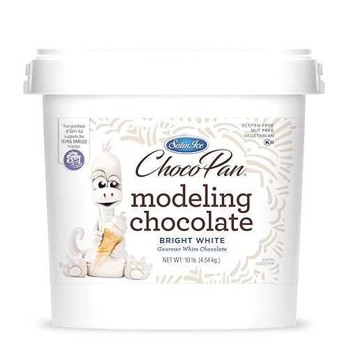 ?? ??? ??? ???? ??? ??? ???, 10 ??? (4.54kg) Satin Ice ChocoPan Bright White Modeling Chocolate (10 Pounds) For Cake Decorating