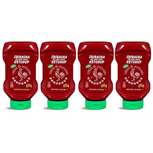 ??? ???? ? ?? ?? ??, 20?? ? (4? ?) Red Gold Huy Fong Hot Sriracha Chili Sauce Tomato Ketchup, Gluten Free, 20 Ounce Squeeze Bottles, 4-Pack|Glomarket