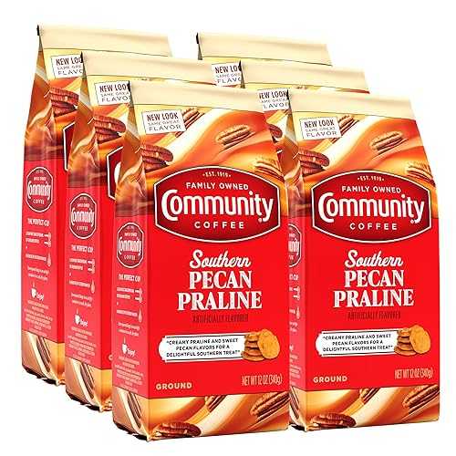 ???? ?? ?? ??? ? 72??, ??? ??? ?? ??, 12?? ? (6?) Community Coffee Southern Pecan Praline Flavored 72 Ounces, Medium Roast Ground Coffee, 12 Ounce Bag (Pack of 6)