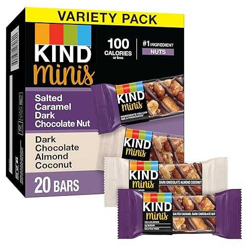 KIND Bar Mini、塩キャラメルダークチョコレートナッツ＆ダークチョコレートアーモンドココナッツ、バラエティパック、グルテンフリー、100カロリー、低糖、80個 KIND Bar Minis, Salted Caramel Dark Chocolate Nut & Dark Chocolate Almond Coconut, Va