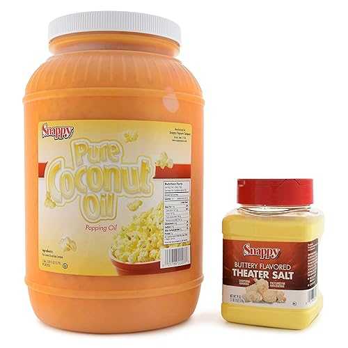 スナッピーバター風味のポップコーンキット、ピュアカラーココナッツオイル、バター風味のシアターソルト Snappy Butter Flavored Popcorn Kit, Pure Colored Coconut Oil, Buttery Flavored Theater Salt