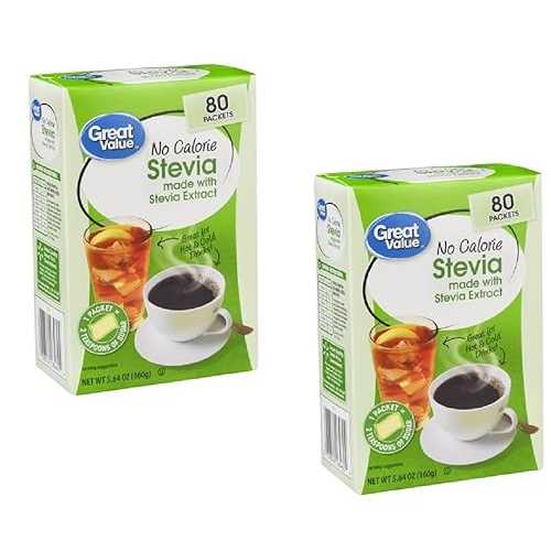 洋書 Pack of 2 - Great Value No Calorie Stevia Sweetener Packets, 80ct Box
