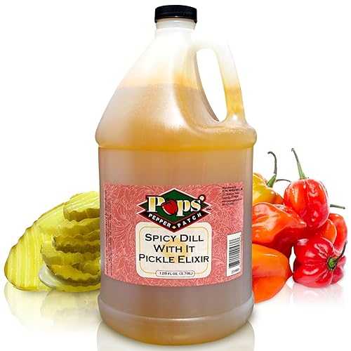 POPS' PEPPER PATCH Pops Pepper Patch Spicy Pickle Elixir - Spicy Pickle Brine for Leg Cramps - Made from Real Dill Juice and Habanero Peppers - No Artificial Colors or Flavors - 1 Gallon