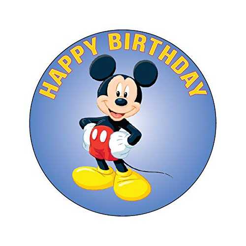 My Smart Choice 7.5 Inch Racing Mouse Cake Topper ? Round Edible Birthday Cake Decorations, Happy Birthday Cake
