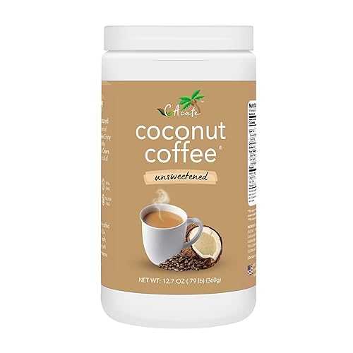 CAcafe Coconut Coffee Unsweetened, Coconut Infused Colombian Coffee, No Added Sugar, Creamy Drink Mix, Make Iced or Hot, Packed with Antioxidants, Natural Energy and Stress Relief | 6-Pack
