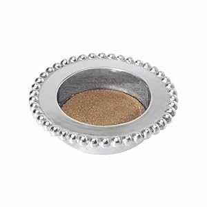 Mariposa Pearled Handcrafted Wine Coaster, One Size, Silver