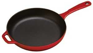 Lodge EC11S43 ホーロー鋳鉄フライパン、11 インチ、レッド Lodge EC11S43 Enameled Cast Iron Skillet, 11-inch, Red