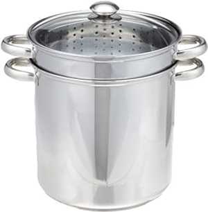 EXCELSTEEL 4 点 18/10 ステンレススチール マルチ調理器具セット カプセル化ベース付き 12 クォート EXCELSTEEL 4 Piece 18/10 Stainless Steel Multi-Cookware Set With Encapsulated Base, 12 Qt|Glomarket