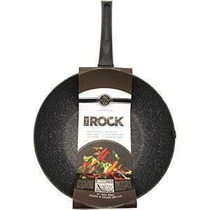 THE ROCK by Starfrit 030323-006-0000 10in 炒め食麺麭 黒いこと THE ROCK by Starfrit 030323-006-0000 10\" Stir Fry Pan, Black"