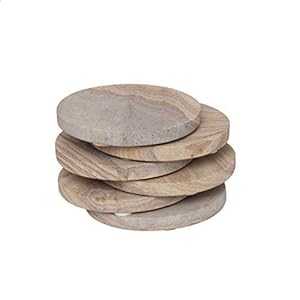 GoCraft Sandstone Absorbent Coasters | Natural Yellow Sandstone Round Coasters for Your Drinks, Beverages & Wine/Bar Glasses (Set of 6) 6,601円