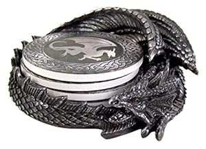 Dragon Bar Decor Dragon Coaster Holder with 4 Coaster Set
