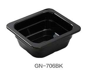 Yanco GN-706BK GN パン 7 インチ x 6.375 インチ x 2.5 インチ パン、26 オンス、ブラック、メラミン、6 個パック Yanco GN-706BK GN PAN 7\