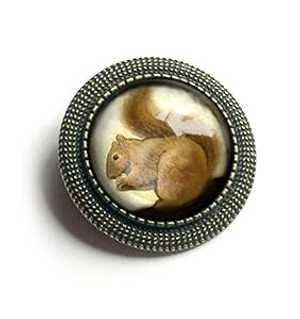 モフモフリスのブローチ The Divine Iguana Fluffy-tailed Squirrel Brooch
