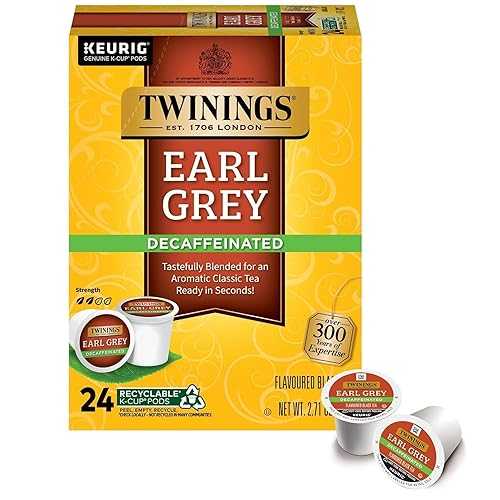 トワイニング アール グレイ デカフェ ティー キューリグ K カップ、24 個 Twinings Earl Grey Decaf Tea Keurig K-Cups, 24 Count
