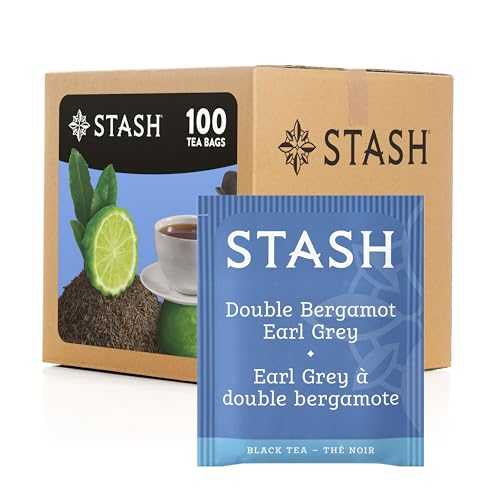 スタッシュ ティー ダブル ベルガモット アール グレイ紅茶、ティーバッグ 100 個入りボックス Stash Tea Double Bergamot Earl Grey Black Tea, Box of 100 Tea Bags