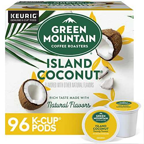 Green Mountain Coffee Roasters Island Coconut Keurig Single-Serve K-Cup Pods, Light Roast Coffee, 96 Count (4 Packs of 24)