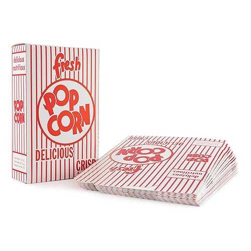 Snappy 3-E Red and White Close Top Popcorn Boxes, 1.25 Oz, 100 Count