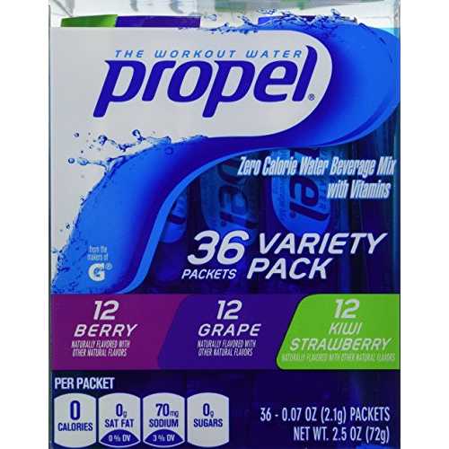Propel ゼロカロリー栄養強化水飲料ミックス (36 パケット) 3 種類のフレーバー (ベリー、グレープ、キウイ ストロベリー) Propel Zero Calorie Nutrient Enhanced Water Beverage Mix (36 packets) 3 different flavors (berry, grape & k