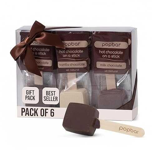 Popbar - Hot Chocolate Sticks - 6 Pack Variety Gift Pack Set Kit- 2 Dark, 2 Milk & 2 Vanilla White. Ideal for Holidays, Valentine's Day, Birthdays, Thanksgiving, Christmas, Hanukkah, Cocoa Bomb Lovers