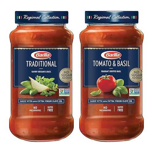 BARILLA プレミアム パスタソース バラエティパック トマト & バジル & トラディショナル トマト、24 オンス ジャー (4 個パック) - 砂糖、人工着色料、香料、保存料無添加 - 非遺伝子組み換え、グルテンフリー、コーシャー BARILLA Premium Pasta