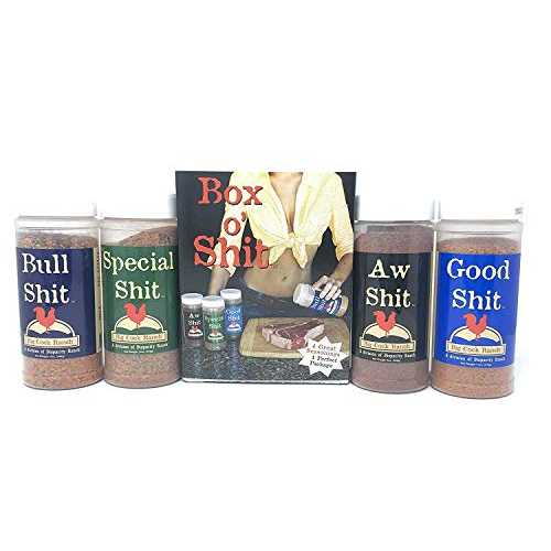 Big Cock Ranch - Box o' Shit サンプラー 4 種類の調味料パック (ブル、スペシャル、グッド、AW 各 1 つ) Big Cock Ranch - Box o' Shit Sampler Pack of 4 Different Seasonings (1 each of Bull, Special, Good & AW)