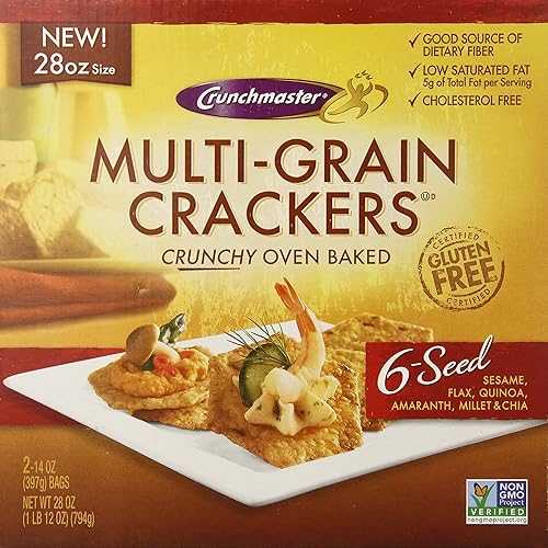 Crunchmaster Multi Grain 6 Seed Cracker, Sesame, 14 Oz, Pack of 2