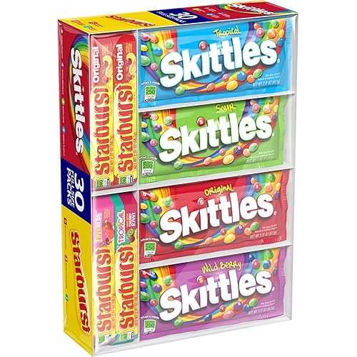 Wrigley's SKITTLES & STARBURST Christmas Candy Full Size Variety Mix 30-Count Box