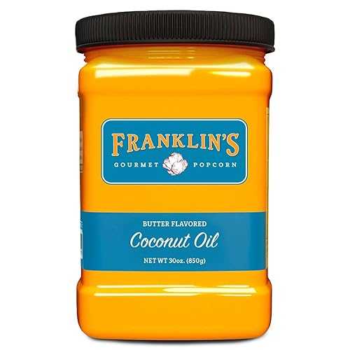 Franklin's Gourmet Popcorn Franklin’s Gourmet Popcorn Butter Flavored Coconut Oil - 30 oz- Zero Trans Fat - Vegan & Gluten Free Movie Theater Popcorn Butter Oil