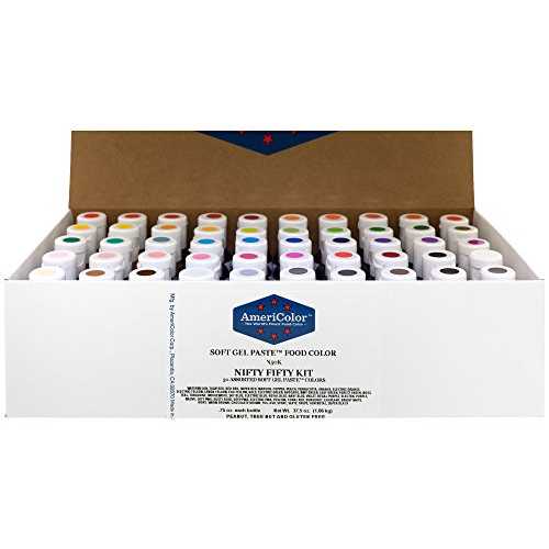 食品着色料 AmeriColor Nifty - フィフティ キット 0.75 オンス ソフト ジェル ペースト - 50 パック Food Coloring AmeriColor Nifty - Fifty Kit .75 Ounce Soft Gel Paste - 50 Pack