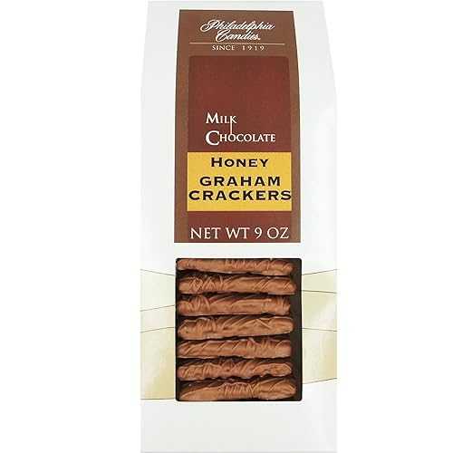 フィラデルフィア キャンディーズ ハニー グラハム クラッカー、ミルク チョコレート カバー 9 オンス ギフトバッグ Philadelphia Candies Honey Graham Crackers, Milk Chocolate Covered 9 Ounce Gift Bag
