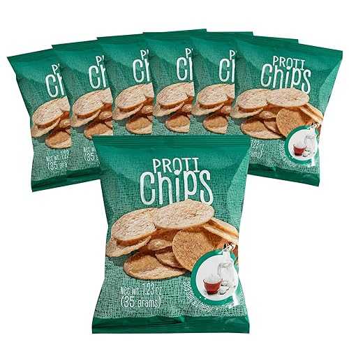 Proti-Thin Salt & Vinegar Proti Protein Chips, 14g Protein, Low Calorie, Low Carb, Low Fat, Sugar Free, High Fiber, No Gluten Ingredients, Healthy Snack Chips, 7 Single Serving Bags