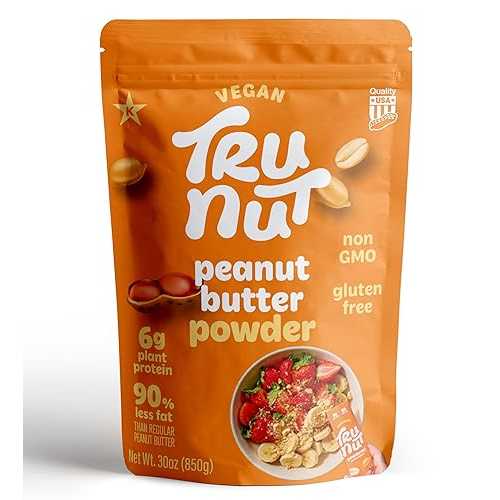 Tru-Nut Peanut Butter Powder - 6g of Protein, 90% Less Fat, Ideal for Smoothies and Protein Shakes, Versatile and Easy to Use, Low Carb, Gluten Free, 30oz