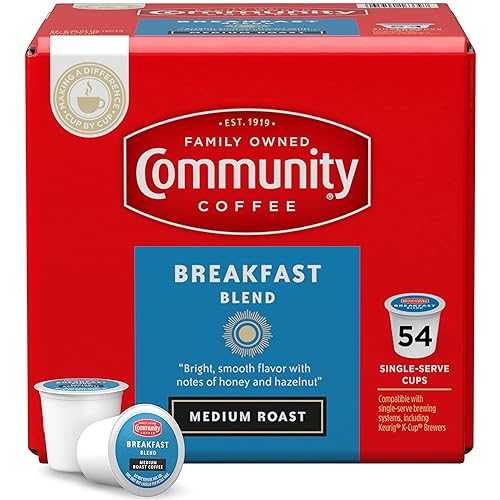 Community Coffee Breakfast Blend 54 コーヒーポッド、ミディアムロースト、キューリグ 2.0 K カップ ブルワーに対応、1 ボックス 54 ポッド Community Coffee Breakfast Blend 54 Count Coffee Pods, Medium Roast, Compatible with Keurig 2.