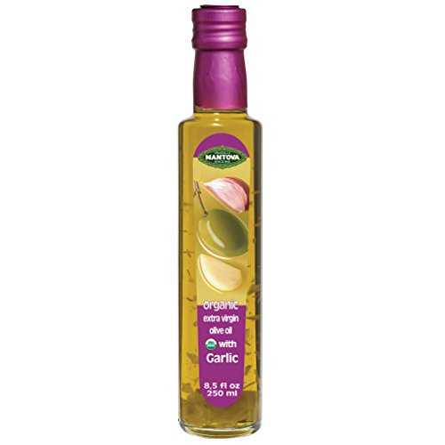 Mantova Organic Garlic Flavored Extra Virgin Olive Oil, 8.5 oz, (Pack of 3)
