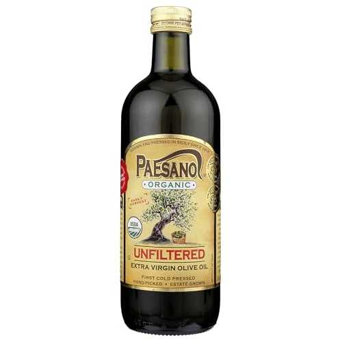 パエサノール オーガニック 無濾過エキストラバージン オリーブオイル 33.8 液量オンス ガラス Paesanol ORGANIC UNFILTERED Extra Virgin Olive Oil 33.8 Fl Oz Glass