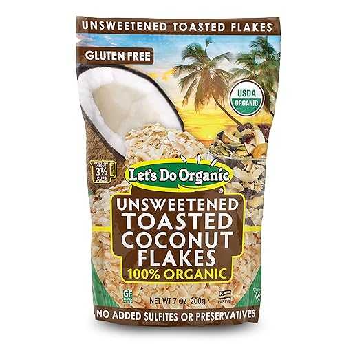 Let's Do Organic Toasted Unsweetened Coconut Flakes - Coconut Flakes Unsweetened Organic, Organic Coconut Flakes, Dried Coconut - 7 Ounce (Pack of 12)