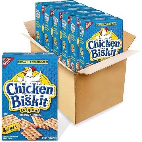 Chicken in a Biskit Original Baked Snack Crackers, Bulk Lunch Snacks, 6 - 7.5 oz Boxes NABISCO Chicken in a Biskit Original Baked Snack Crackers, Bulk Lunch Snacks, 6 - 7.5 oz Boxes
