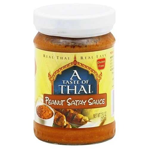 A Taste of Thai Peanut Satay Sauce | Authentic Thai Flavor with Roasted Peanuts & Spices | Ready-to-Use Mix for Noodles, Dips, Salads & Stir-Fry | Non-GMO, Gluten-Free, No MSG - (6 Pack, 7 oz Each)