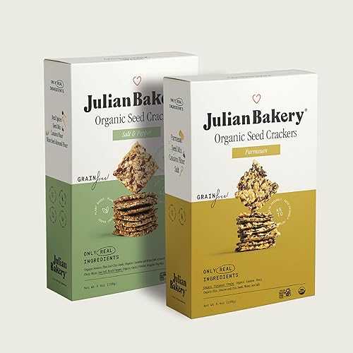 Julian Bakery パレオ＆プライマル シン クラッカー | ソルト＆ペッパー＆パルメザンチーズ | USDAオーガニック | グルテンフリー | グレインフリー | 遺伝子組み換えフリー | 低炭水化物 | バラエティ2パック Julian Bakery Paleo & Primal