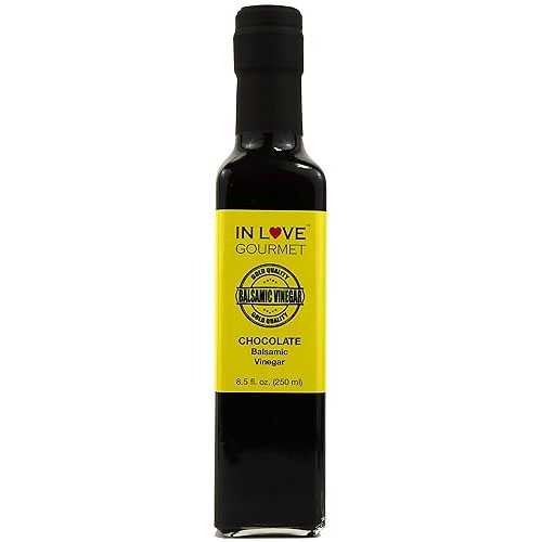 イン ラブ グルメ チョコレート バルサミコ ビネガー 250ML/8.5オンス イチゴやフルーツサラダに最適、グリルしたステーキやチキンに最適 In Love Gourmet Chocolate Balsamic Vinegar 250ML/8.5oz Great on Strawberries and Fruit Salads, Amazing