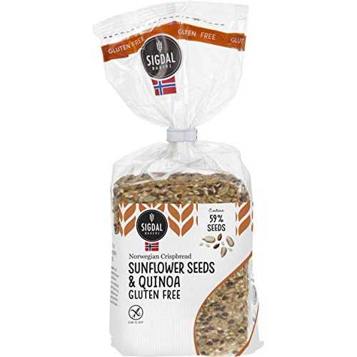 Sigdal Bakeri グルテンフリー ヒマワリの種とキヌア 全粒クリスプブレッド 8.29オンス バッグ - 12個パック Sigdal Bakeri Gluten Free Sunflower Seeds & Quinoa Wholegrain Crispbread 8.29oz Bags - Pack of 12