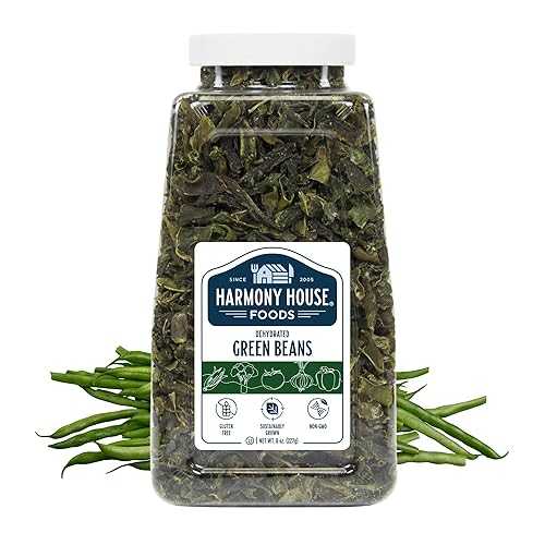 Harmony House Foods 乾燥インゲン豆、カット (8 オンス、クォート サイズの瓶) 料理、キャンプ、緊急供給などに Harmony House Foods Dried Green Beans, cut (8 oz, Quart Size Jar) for Cooking, Camping, Emergency Supply, and More