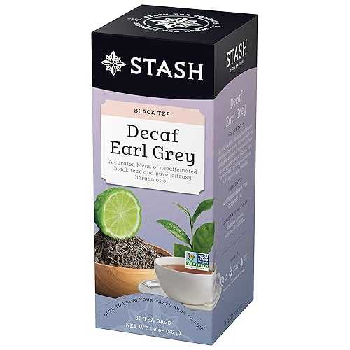 スタッシュ ティー デカフェ アールグレイ紅茶、各 30 ティーバッグ入り 6 箱 (合計 180 ティーバッグ) Stash Tea Decaf Earl Grey Black Tea, 6 Boxes of 30 Tea Bags Each (180 Tea Bags Total)