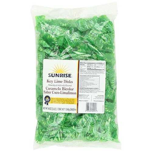 Sunrise Confections キー ライム ディスク - ハード キャンディ 3 ポンド バッグ Sunrise Confections Key Lime Disks - Hard Candy 3 Pound Bag