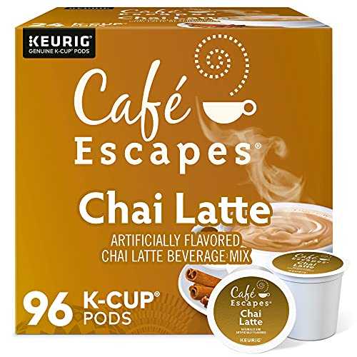 Caf・・ Escapes Cafe Escapes Chai Latte Keurig Single-Serve K-Cup Pods, 96 Count