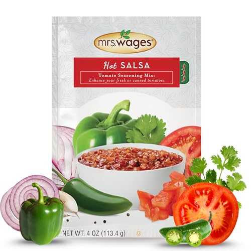 Mrs. Wages Hot Salsa Canning Mix, Easy-To-Use, Simple Homemade Salsa, Hot Spice Flavoring, Enhance Your Tomatoes, 4 oz Packet (Value Pack of 12)
