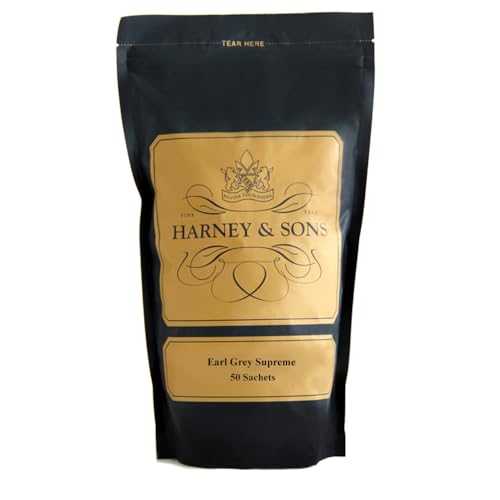 Harney & Sons アール グレイ シュプリーム ティー - レモンフレーバー、プレゼント、パーティー記念品 - 50 袋入り Harney & Sons Earl Grey Supreme Tea - Lemony Flavors,Presents and Party Favors - Bag of 50 Sachets