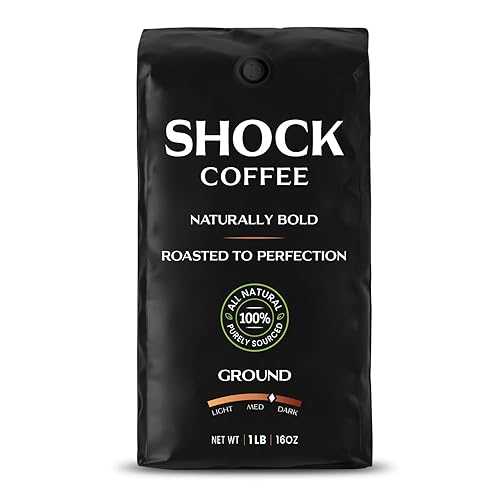 Shock Coffee Ground, The Strongest Caffeinated All-Natural Coffee, Up to 50% more Caffeine. 1 pound