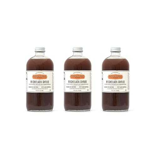 ミケラーダ シュラブ (3 パック) - タルト＆スパイシーなビール ミキサー 16 オンス Pacific Pickle Works Michelada Shrub (3-pack) - Tart & spicy beer mixer 16oz